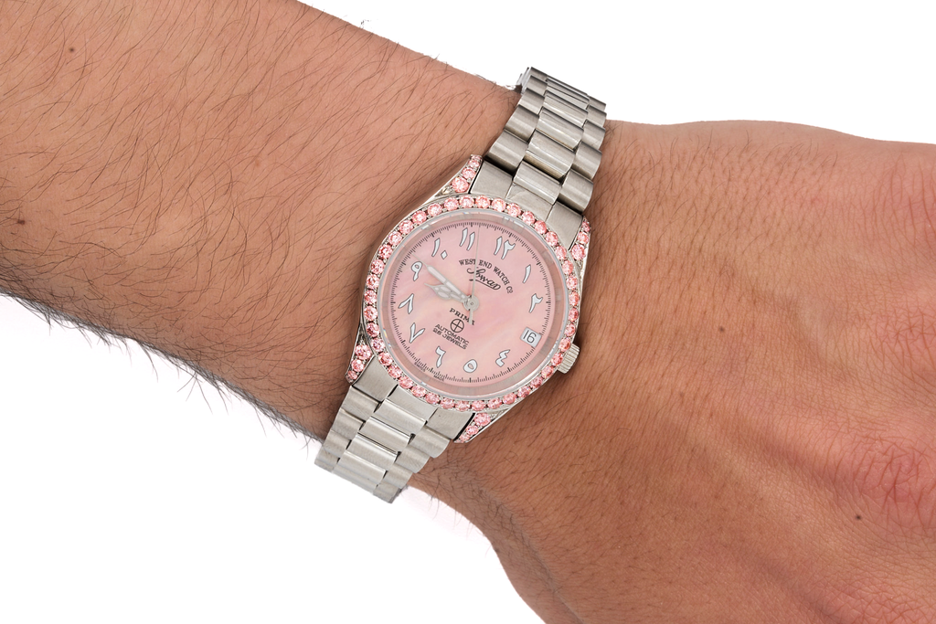 West End Pink Mother Of Pearl Diamond Dial Watch