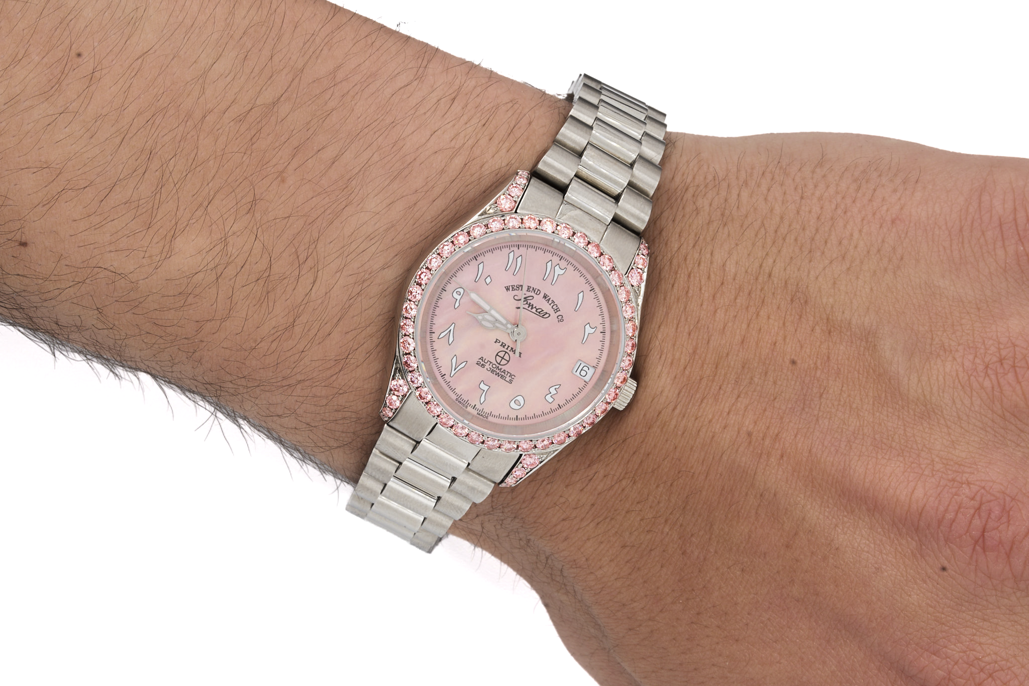 West End Pink Mother Of Pearl Diamond Dial Watch