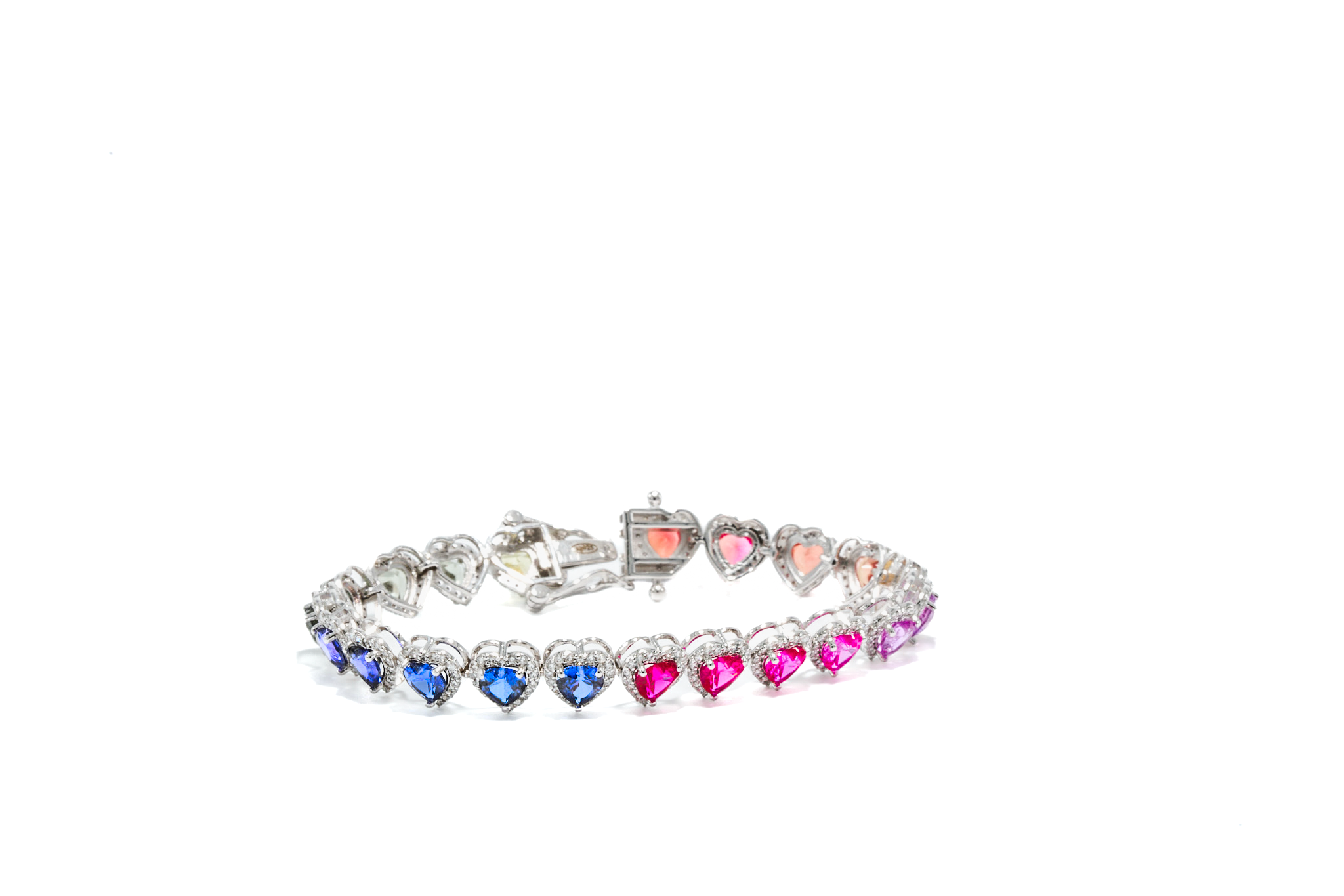 The Prism – Multicolor Sapphire & Lab Diamond Heart Bracelet