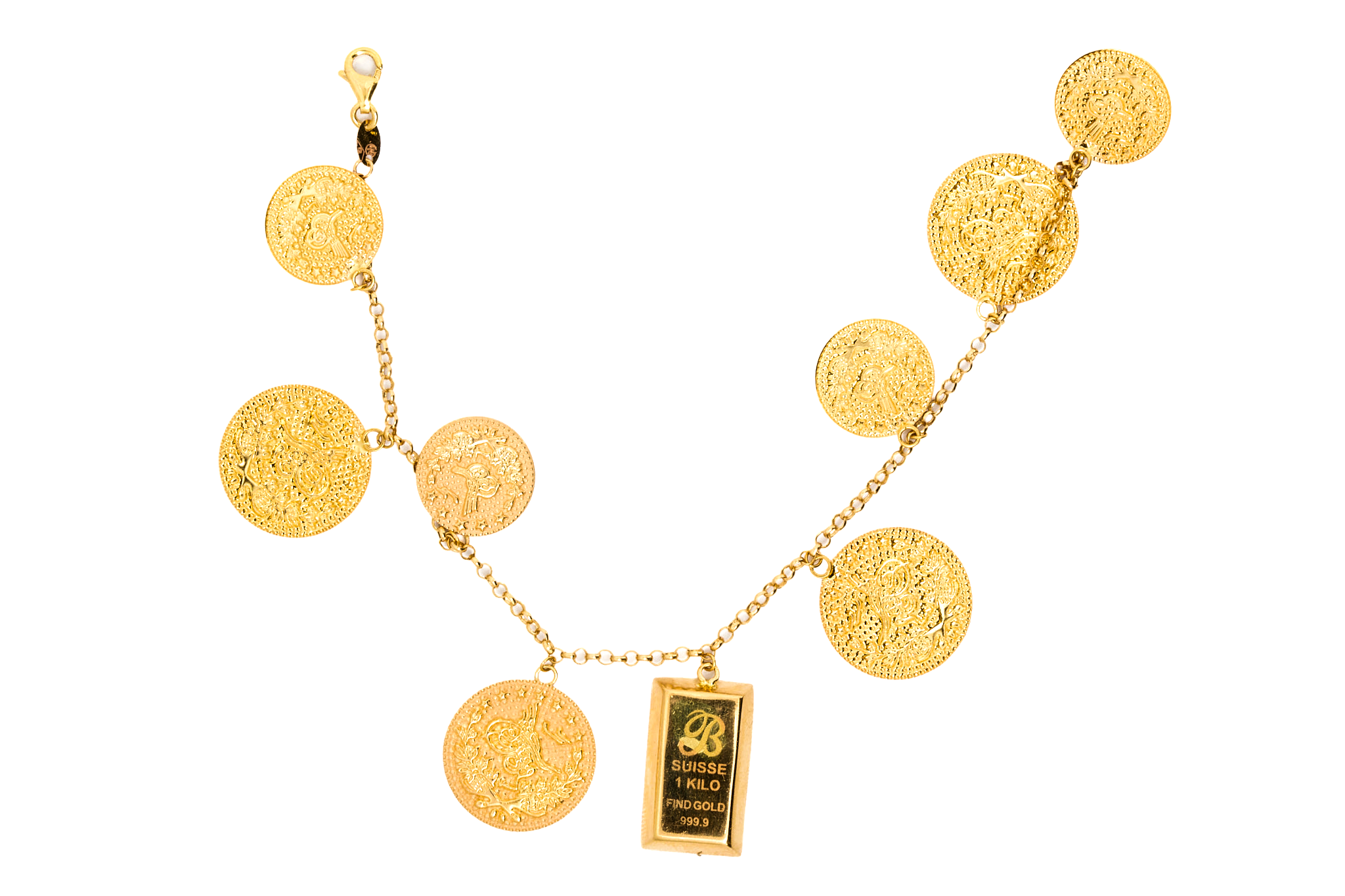 21K Rashadi Coin Charm Bracelet