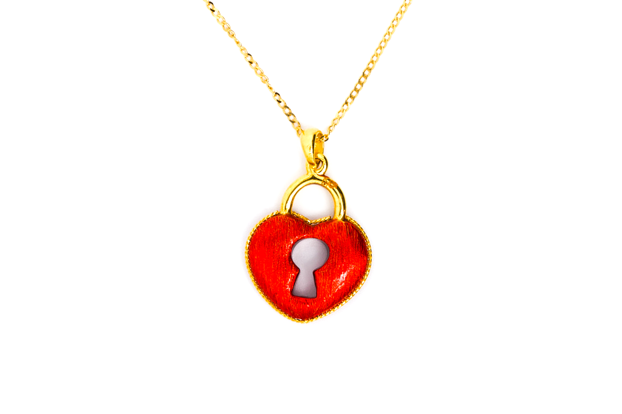 21K Red Heart Necklace