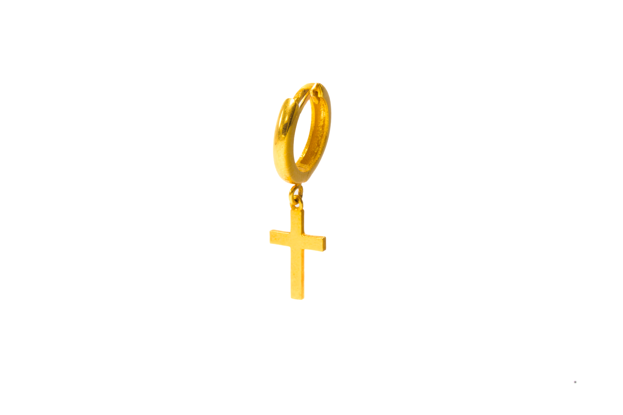21K Cross Hoop Earrings