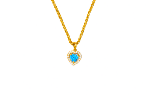21K Blue Heart Necklace