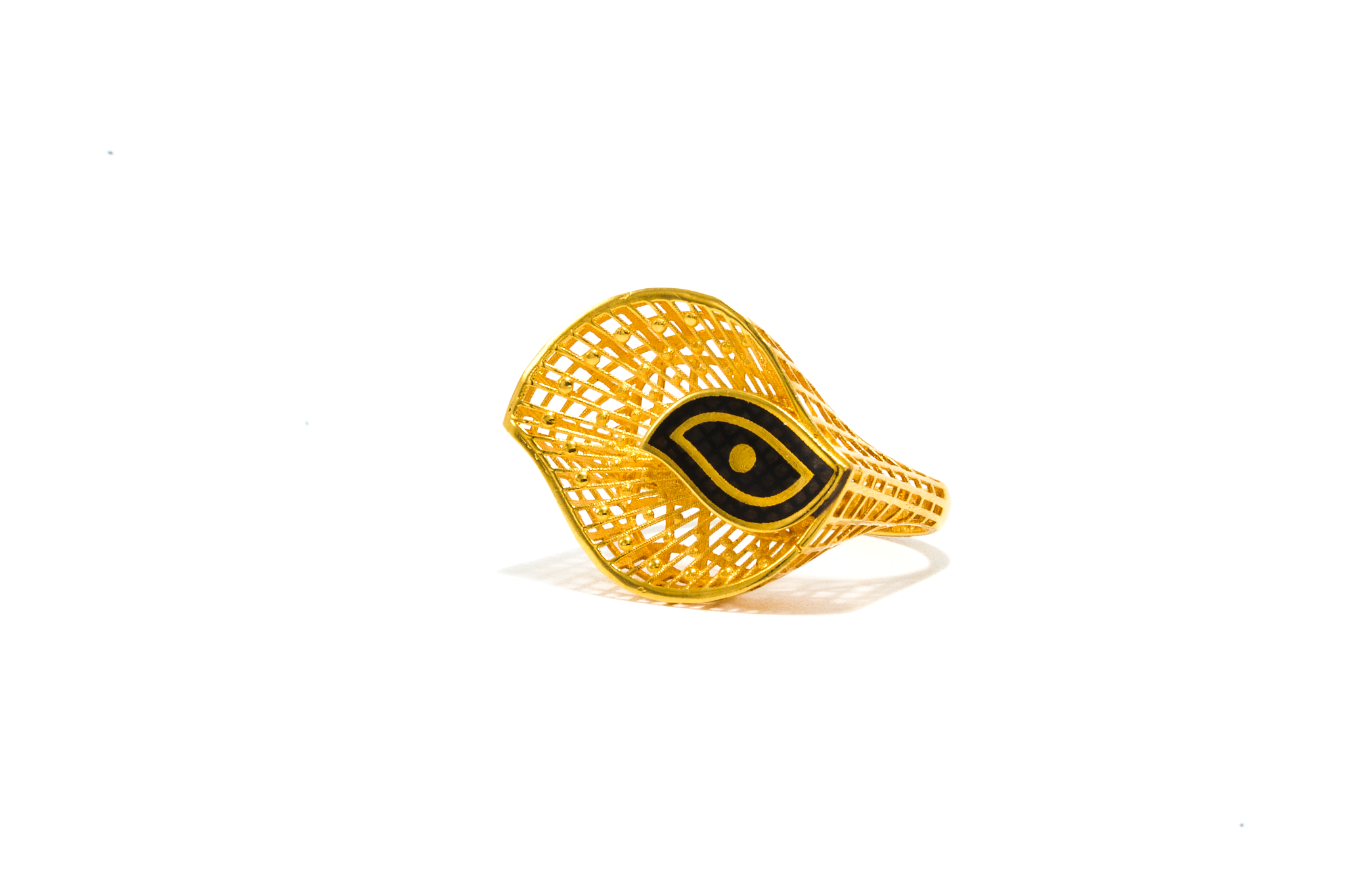 21K Gold Eye Motif Ring