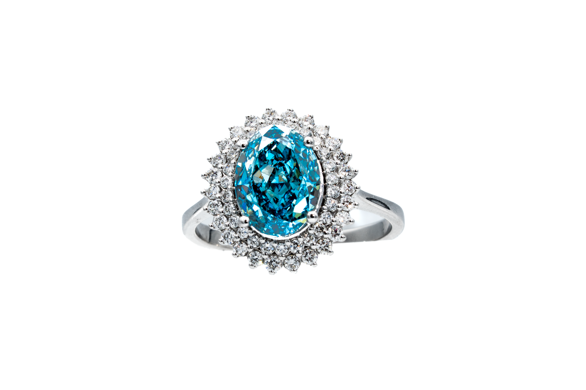 The Ocean – 2.67CT Blue Lab Diamond Ring