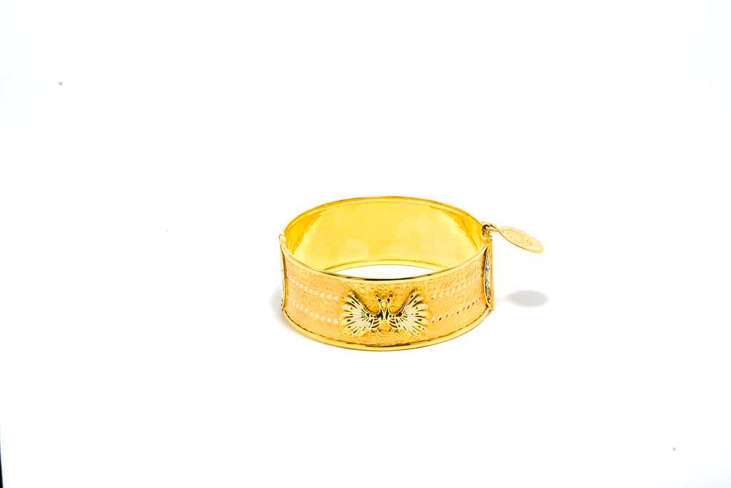 21K Gold Butterfly Bangle